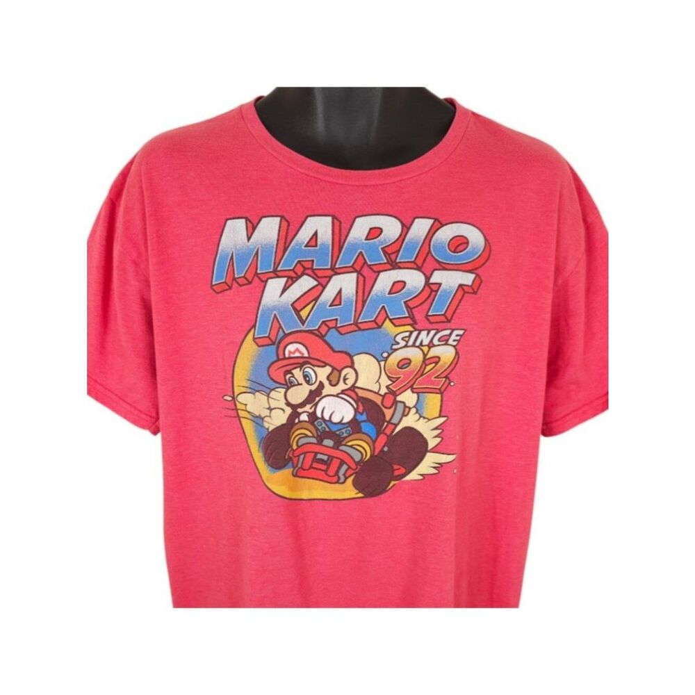 Mario Kart T Shirt Mens Size XL Red Nintendo Video Game Super Mario Bros